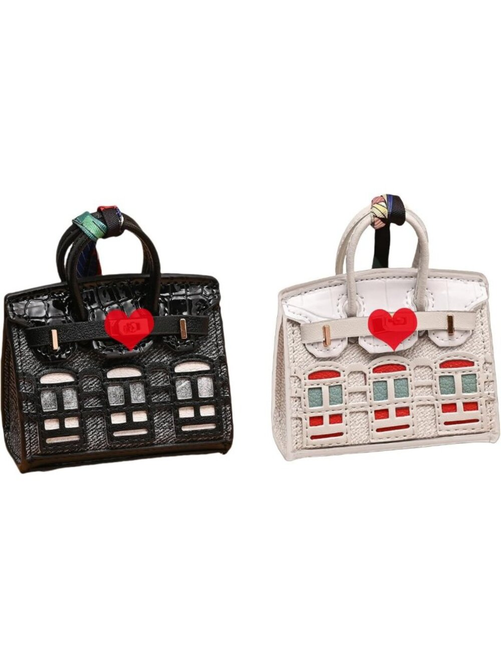 2 PCS Mini Backpack Keychain Pouch Set - Coin Purse Bag Charm for Women